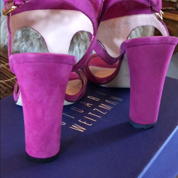 Stuart Weitzman “French Cuff” Fuchsia Sandal - Picture 6 of 8